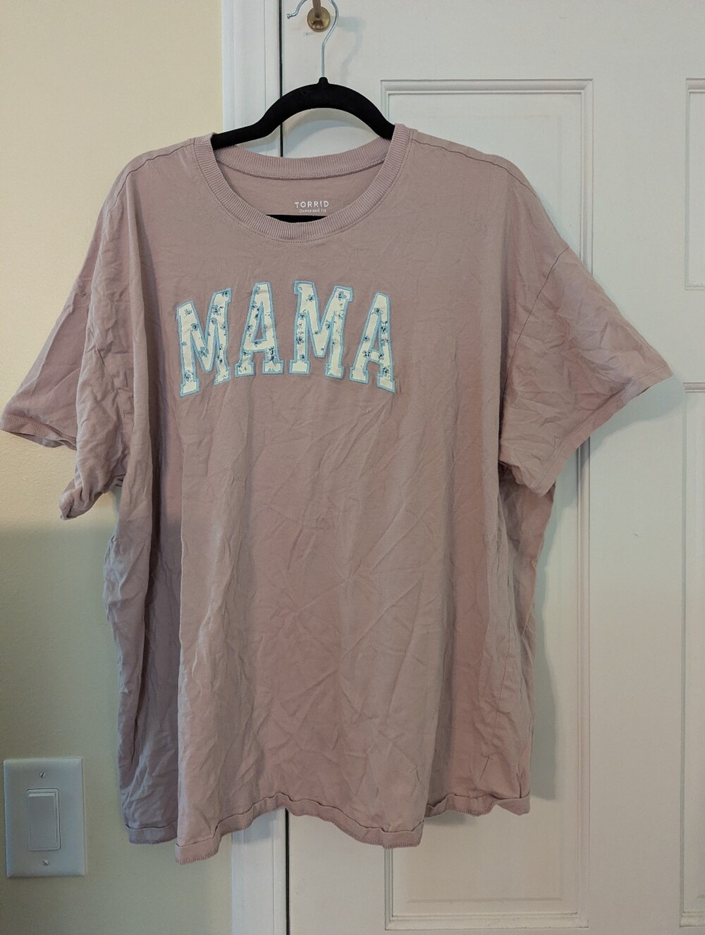 torrid Dusty Mauve MAMA Tee with Floral Appliqué